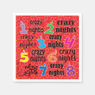 Serviettes Jetables Hanoukka Napkin Personnaliser "8 Nuits Folles/Roug