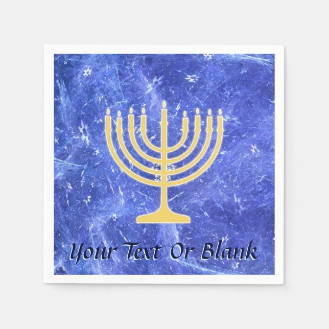 Serviettes Jetables Hanoukka Snowstorm Menorah (Devant)