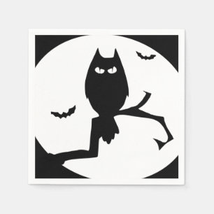 Serviettes Jetables Happy Halloween Éffrayant Owl Papier Napkin