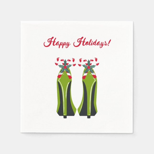 Serviettes Jetables Haut talons verts avec Sucres de canne (Devant)