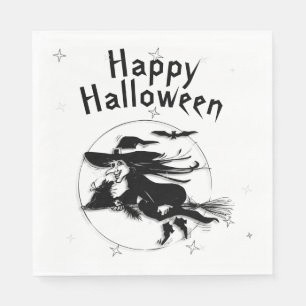 Serviettes Jetables Heureuse sorcière d'Halloween