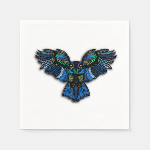Serviettes Jetables Hibou bleu