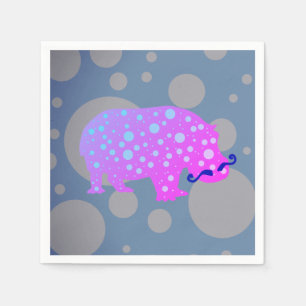 Serviettes Jetables Hipster Hippopotamus Cocktail Papier de Cocktail s