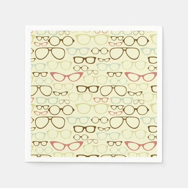 Serviettes Jetables Hipster rétro Eyeglass (Devant)