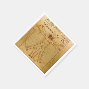 Serviettes Jetables Homme de Vitruvian par Leonardo da Vinci