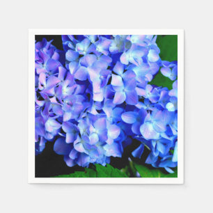 Serviettes Jetables Hydrangea florale magenta bleu violet élégant