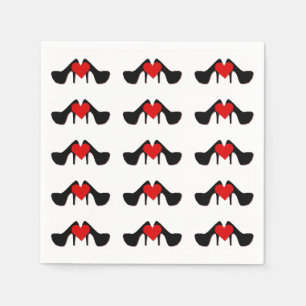 Serviettes Jetables I Chaussures de coeur Motif serviettes