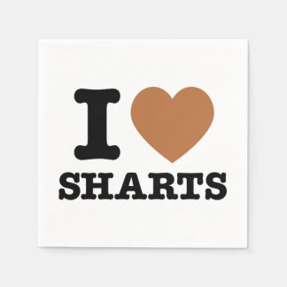 Serviettes Jetables I Heart Sharts Funny Graphic