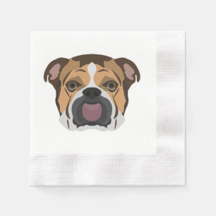 Serviettes Jetables Illustration English Bulldog