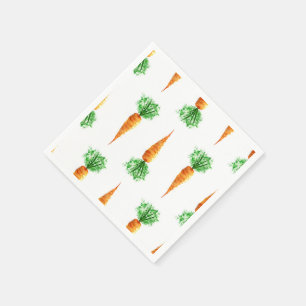 Serviettes Jetables Impression de carottes aquarelles