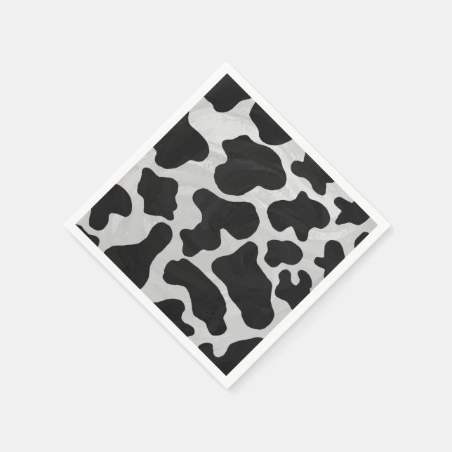 Serviettes Jetables Impression noire et blanche de vache (Coin)