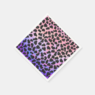 Serviettes Jetables Impression noire et rose de Dalmatie