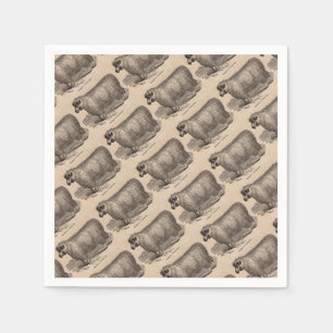 Serviettes Jetables Imprimé au 19e siècle année Cotswold brebis