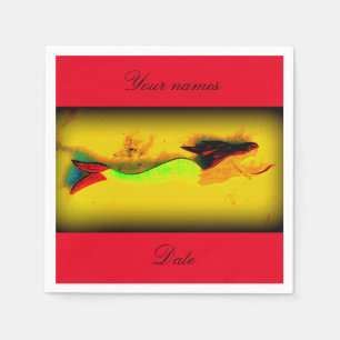 Serviettes Jetables invitation personnalisée de la sirène de natatio