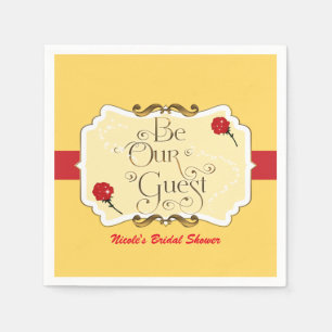 Serviettes Jetables Invité d'honneur Fête de Princesse aux Roses Jaune