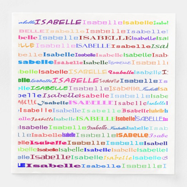 Serviettes Jetables Isabelle Texte Design II (Devant)