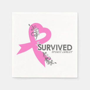 Serviettes Jetables J'ai survécu au cancer du sein