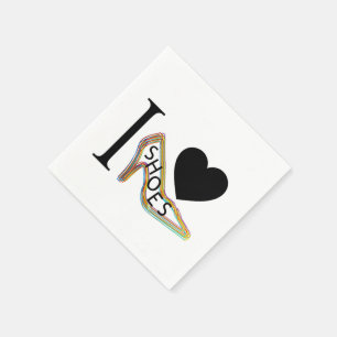 Serviettes Jetables J'aime des chaussures