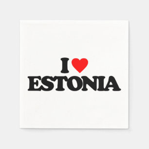 SERVIETTES JETABLES J'AIME L'ESTONIE