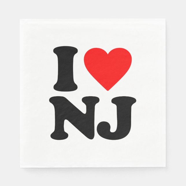 SERVIETTES JETABLES J'AIME NJ (Devant)