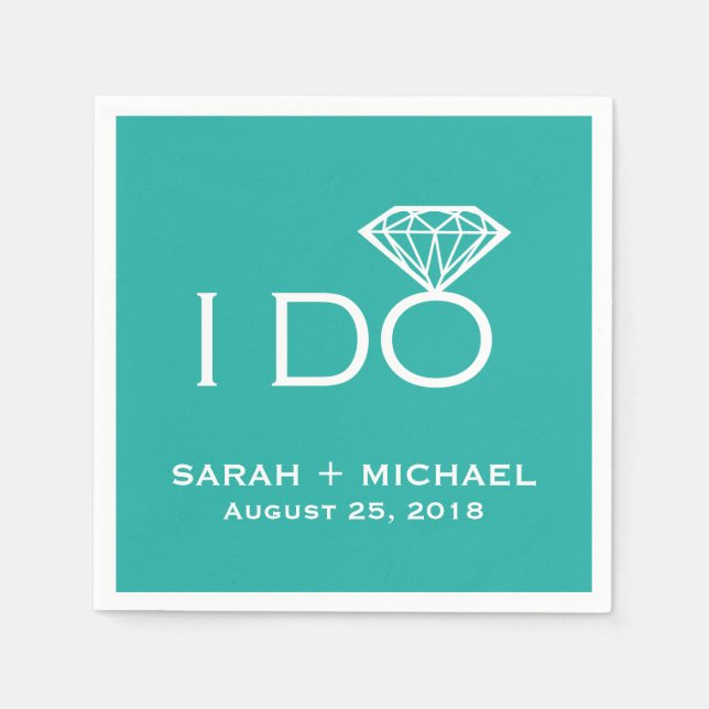 Serviettes Jetables Je fais du diamant | Mariage (Devant)