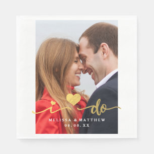 Serviettes Jetables Je fais Faux Gold Photo Mariage Papier Napkin