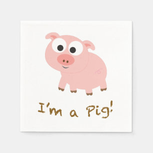 Serviettes Jetables Je suis un cochon