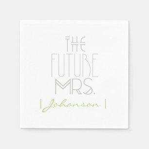 Serviettes Jetables Jeune mariée de Bohème d'art déco   future Mme