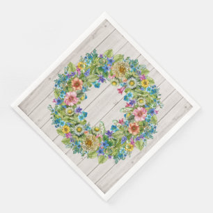Serviettes Jetables Joli Floral Rustic Party articles serviettes