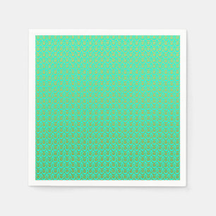 Serviettes Jetables Joli motif jaune doré sur vert menthe