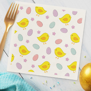 Serviettes Jetables Joli Poulets motifs de Pâques Oeufs Couleur person