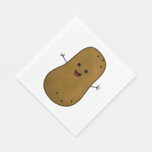 Serviettes Jetables Jolie pomme de terre heureuse