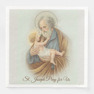 Serviettes Jetables Jour Saint-Joseph Jour de Jésus Enfant Fête