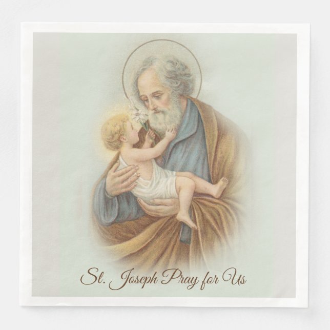 Serviettes Jetables Jour Saint-Joseph Jour de Jésus Enfant Fête (Devant)