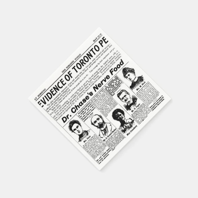 Serviettes Jetables Journal vintage du Toronto (Coin)