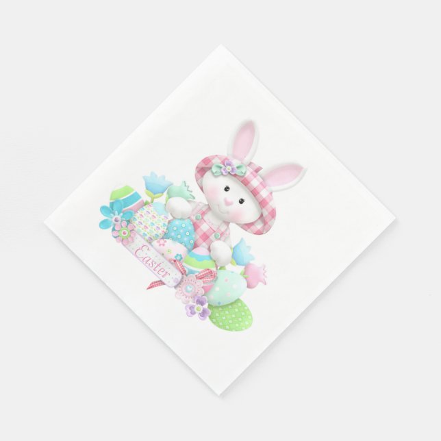 Serviettes Jetables Joyeuses Pâques (Coin)