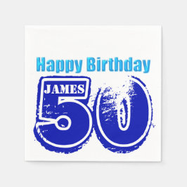 Serviettes Jetables Joyeux 50e anniversaire Papier personnalisé servie