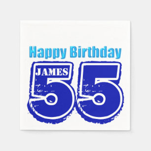 Serviettes Jetables Joyeux 55e anniversaire Papier personnalisé Napki