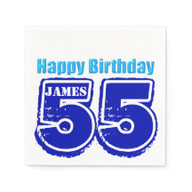 Joyeux 55e anniversaire Papier personnalisé Napkin
