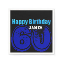 Joyeux 60e anniversaire Papier personnalisé Napkin