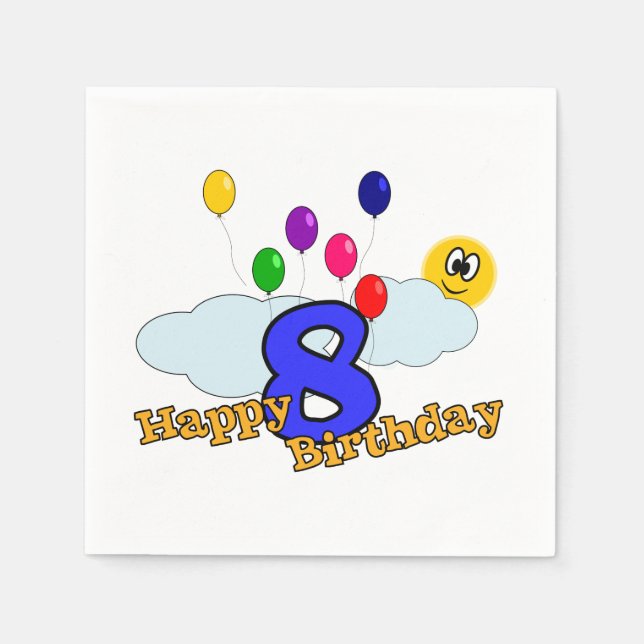 Serviettes Jetables Joyeux anniversaire (Devant)