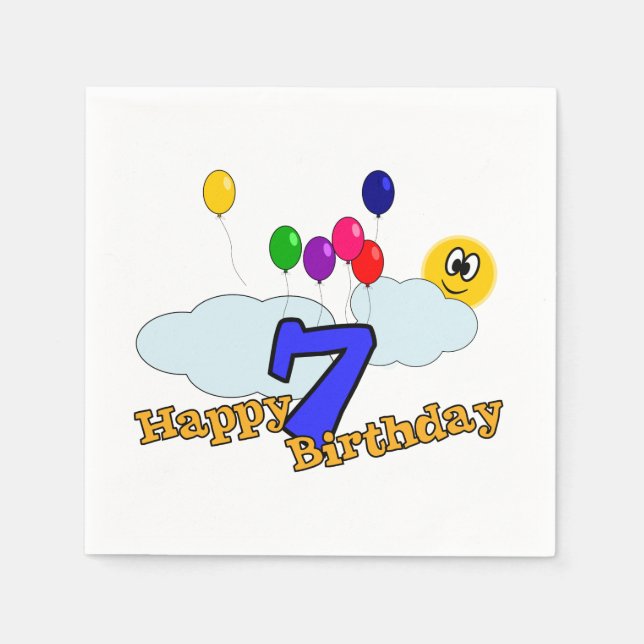 Serviettes Jetables Joyeux anniversaire (Devant)