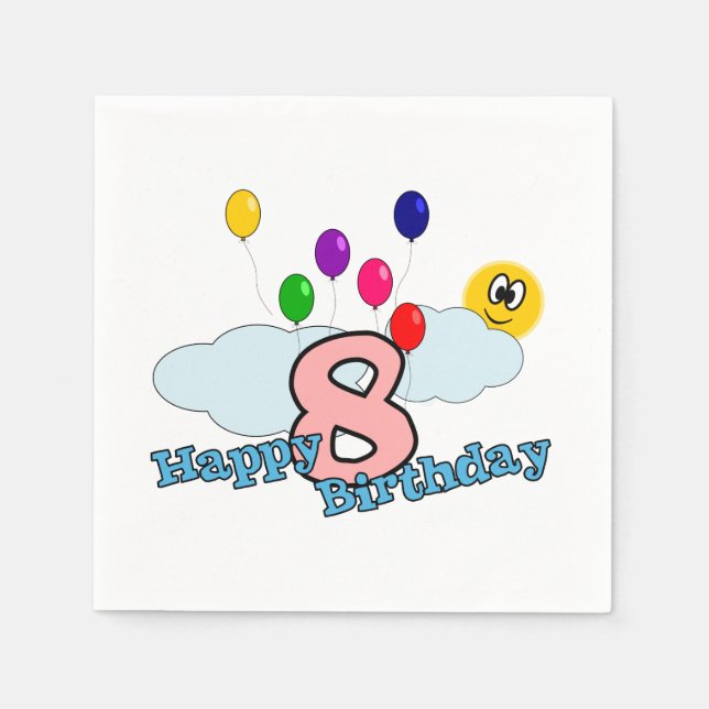 Serviettes Jetables Joyeux anniversaire (Devant)