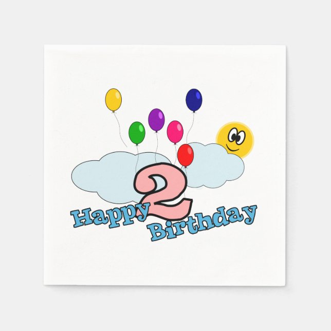 Serviettes Jetables Joyeux anniversaire (Devant)