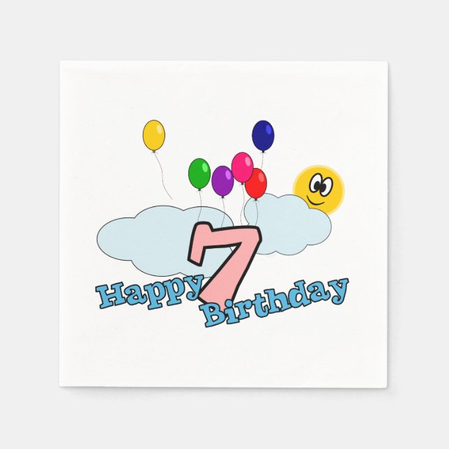 Serviettes Jetables Joyeux anniversaire (Devant)