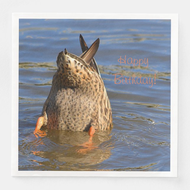 Serviettes Jetables Joyeux anniversaire en bas canard (Devant)