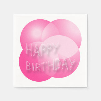 Serviettes Jetables Joyeux Anniversaire Papier serviettes Bubbles rose