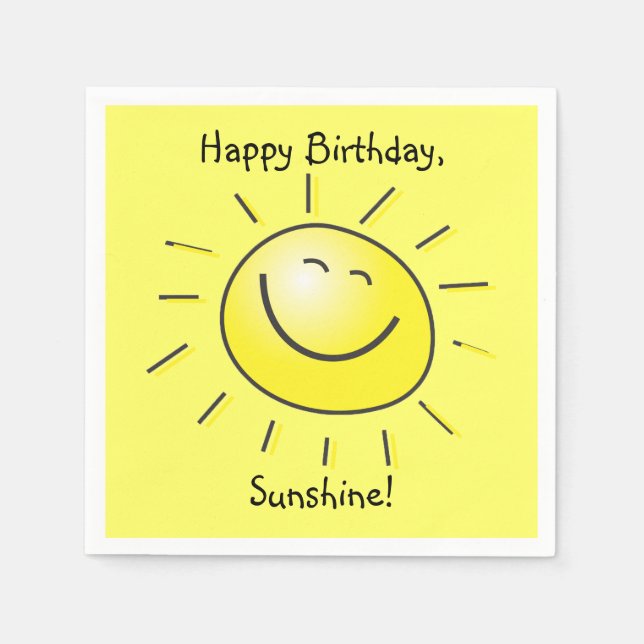 Serviettes Jetables Joyeux anniversaire, soleil ! (Devant)