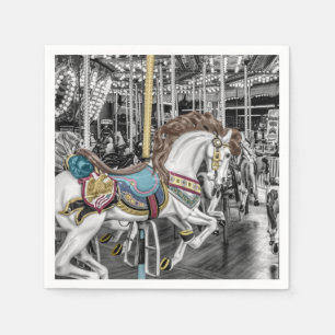 Serviettes Jetables Joyeux disparaissent le carrousel de rond