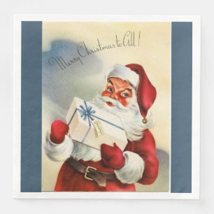 Serviettes Jetables Joyeux Noël à tout le Père Noël vintage